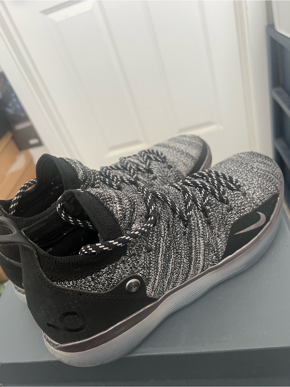 Nike KD 11 Black and Gray Knit Basketball Shoes